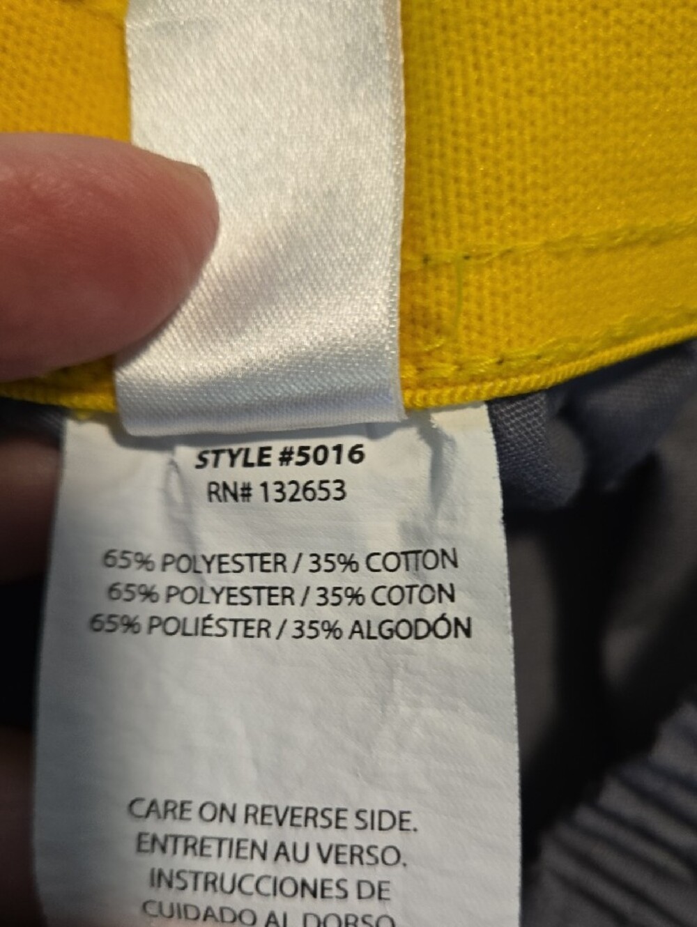 WonderWink Gray Cargo Pants with Yellow Waistband Accent - Picture 5 of 5
